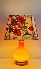 Tischlampe Glasfuß orange