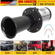 12V Retro Hupe Fanfare Horn Nebelhorn Oldtimer Klang Sound PKW LKW Bus Schwarz