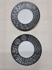 2 Original Habitat Scraffito Untertassen 12 cm 