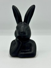 Keramik Oster-Hasenkopf "Albert" (11 cm, schwarz, Ostern, Osterdeko)