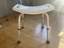 Duschhocker höhenverstellbar 150 kg  Modell DS 150 weiss Alu Füsse Antirutsch