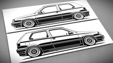 Golf MK3 Sticker Silhouette Golf MK3 tuning Aufkleber Silhouette Schwarz 2x neu