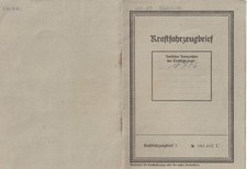 Kraftfahrzeugbrief alt von 1941 Dreirad Lieferwagen