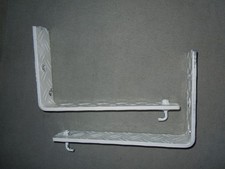 2 St. Aluminium-Winkel mit Haken, ca. 29,5x18,5x5,3cm, weiß bemalt, zum Basteln