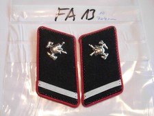 Feuerwehr Kragenspiegel Saarland mit Helm ca 7x4cm 1 Paar (fa13)