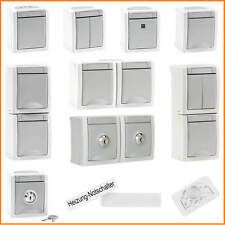 Viko Pacific Aufputz Feuchtraum Schalter Taster Steckdose IP54 Grau Auswahl