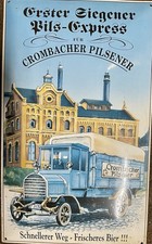 Werbe Emailschild, Crombacher