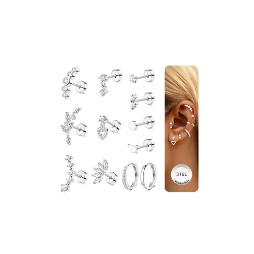 12pcs helix piercings - 12pcs,