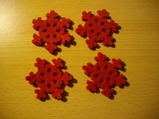 Weihnachten Filz-Schneeflocke  4 Stück rot 