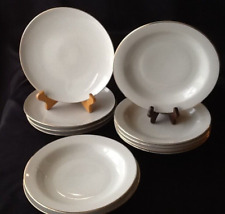 Porzellan glatt Goldrand Tafelservice Tellerset Speise & Suppenteller 11 Teile