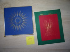 2 schöne Fadengrafik-Karten