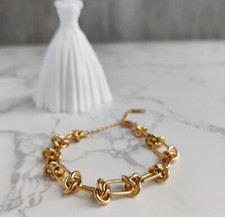 Top Qualität! Edelstahl Armband Knoten Blogger Trend Gold WASSERFEST