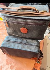 Brics Reisetasche und Make Up/Kosmetik Tasche Leder Braun Koffer