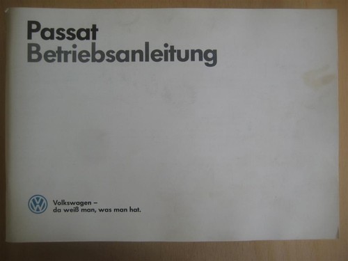 Betriebsanleitung passat - betriebsanleitung, vw
