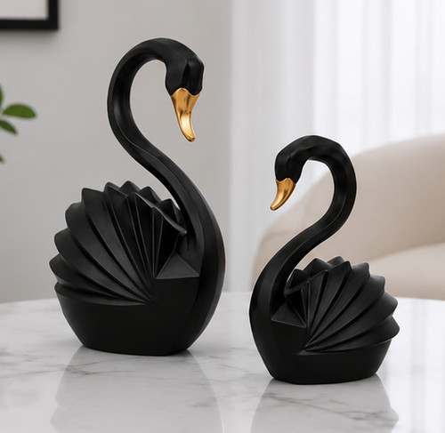 Schwarz gold schwan paar - gold,