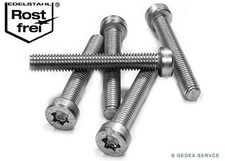 Zylinderschrauben ISO 14580 M2 M2,5 M3 M4 M5 M6 M8 Kopf niedrig TX EDELSTAHL A2