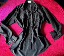 FAITH CONNEXION BLUSE SILK SEIDE  BLACKNHEMDBLUSE GR:S/L GOTHIC ROCK LUXUS NEUW.