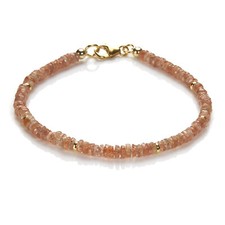 Sonnenstein Armband 925 Silber vergoldet Armkette Z543