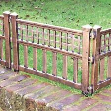 easylife Zaun Kunstoff Dekozaun 240cm in Antik Optik Gartenzaun Goldfarbend 40cm