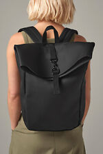 Matte PU Roll-Top Backpack