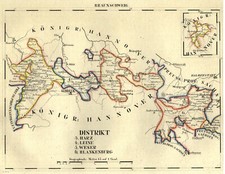 Harz Original Lithografie Landkarte Schlieben 1830