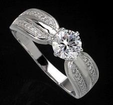 925 ECHT SILBER RHODINIERT *** Ring Zirkonia,  Größenauswahl