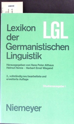 Lexikon der germanistischen - lexikon,