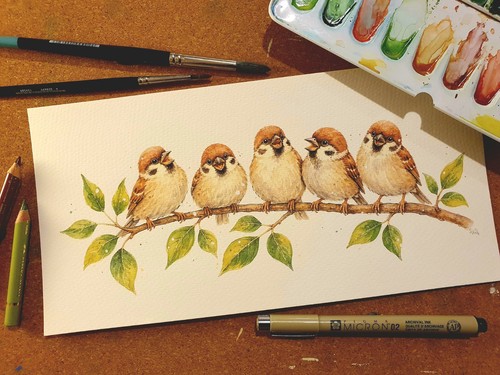 Original aquarell illustration - aquarell,