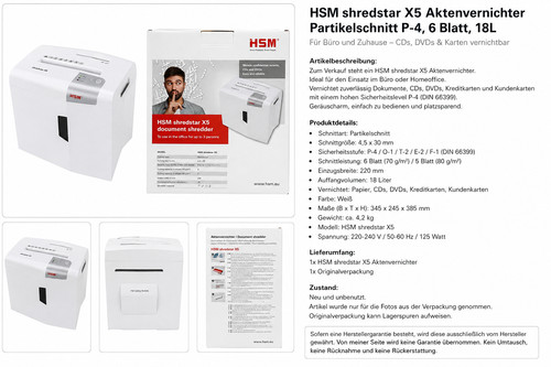 Hsm shredstar - hsm, x5