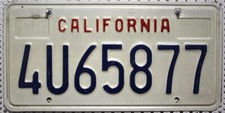 Kalifornien Nummernschild USA