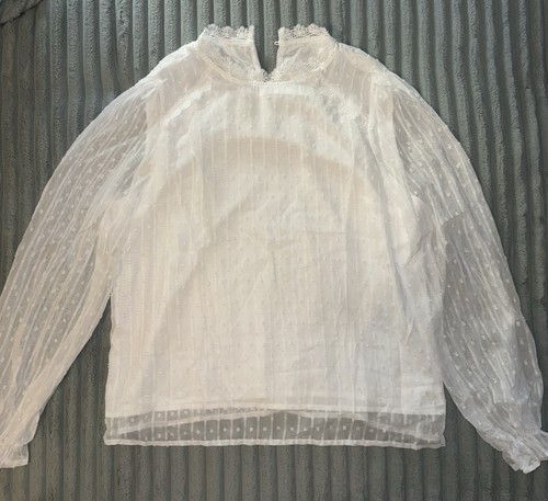 Elegante weiße chiffon - weiße, bluse
