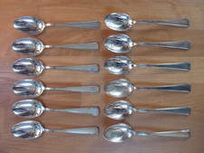 12 St. Speiselöffel  Gebr. Hepp 90er Silberauflage Art Deco neuwertig