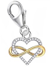 Zirkonia herz charm 925 - charm,