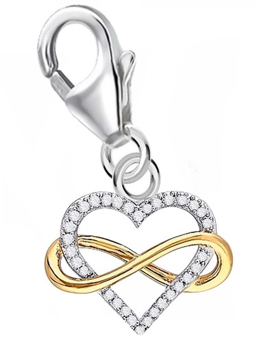 Zirkonia herz charm 925 - zirkonia,