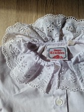 Kinder Dirndlbluse, Trachtenbluse, Mädchen, weiß, Gr. 92, Isar Trachten