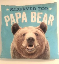 Reserviert für Papa Bär Kissen Papa Vatertag Geschenk Geburtstag Weihnachten Zuhause Sofa