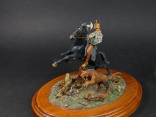 BARBARIAN RIDER FRAZETTA-STYLE! Mit Löwin! 90 mm Zinnminiatur Handbemalung in Öl