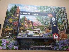 Complete Schmidt Puzzle 1000  Haus Am See  Hirsch Blumen House On The Lake