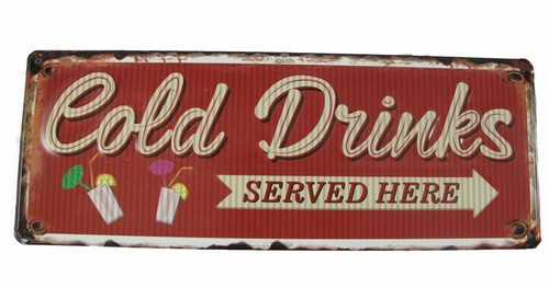 Blechschild cold drinks - blechschild, drinks'