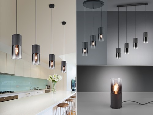 Hängelampen mit rauchglas - mit,