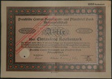 100 X Preußische Central-Bodenkredit- und Pfandbrief-Bank AG 1930 1000 RM