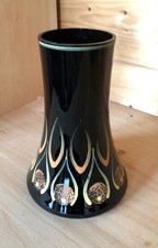 DDR Glasvase, schwarz mit