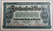 25-10  SAX-14b Sächsische Bank, 5.000 Mark, 12.03.1923, UNC