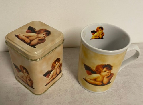 Teedose und becher als set - und, mit