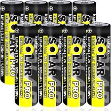 8x SOLAR pro Mignon AA 14500 Akkus Batterien 3,2 V LiFePo4 für LED Solarlampen