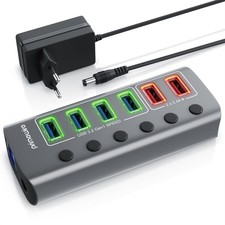 Primewire HUB USB 3.2 gen1 mit 6 Ports 4x USB 3.0, 2x USB Power mit smart Charge
