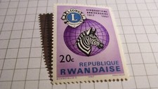 Briefmarke Rwanda 1967 Lions Club Zebra 20 c