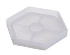 Silikon Gießform für Gips, Gieß Form Teller " sechseckig " 12 x 10,5 x 1,5 cm