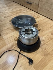 Clatronic 2in1 Fondue&Wok set Edelstahl Fondue, antihaft beschichteter Wok