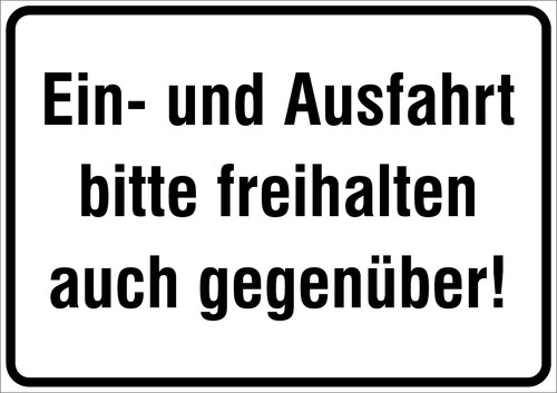 Schild ein und ausfahrt - ein-,